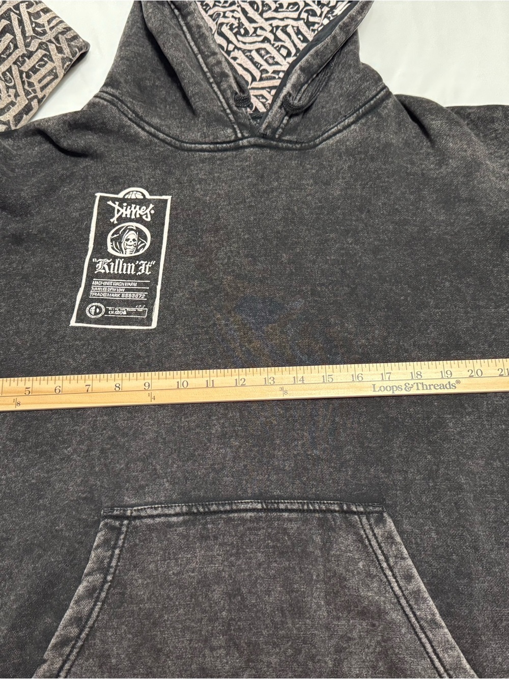 Dime “Killing it”Men's Dark Gray Hooded Sweatshirt - Picture 8 of 8